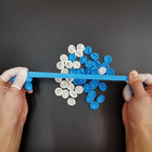 أسرّة إصبع من النتريل يمكن التخلص منها في غرف الأبحاث أزرق وأبيض